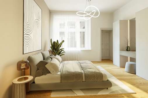 Visualisiertes Schlafzimmer - Etagenwohnung in 10623 Berlin mit 76m² kaufen