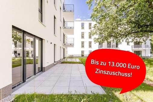 Außenansicht Richtung Terrasse - Terrassen-Wohnung in 15711 Königs Wusterhausen mit 110m² kaufen