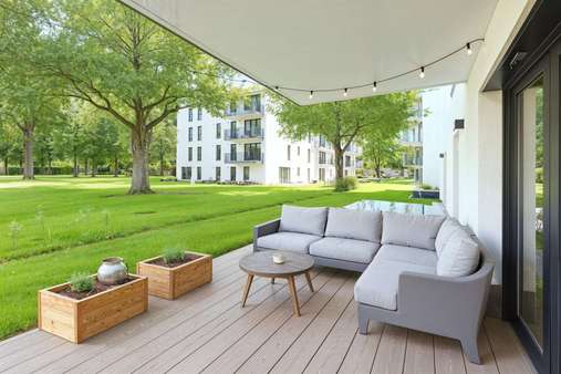 Visualisierung Terrasse  - Terrassen-Wohnung in 15711 Königs Wusterhausen mit 110m² kaufen