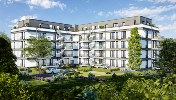 Aussenansicht Hinterseite Aussenansicht Hinterseite - Dachgeschosswohnung in 12557 Berlin mit 94m² kaufen