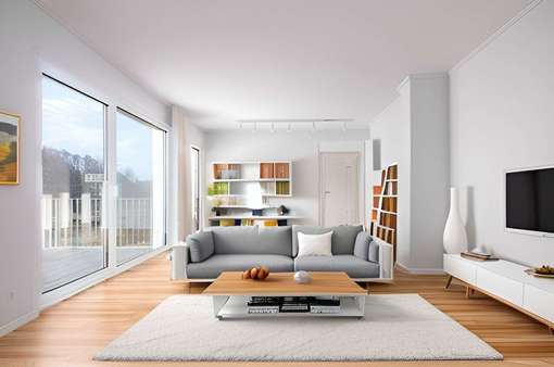 visualisiert Wohn-/Essbereich - Etagenwohnung in 15741 Bestensee mit 88m² kaufen