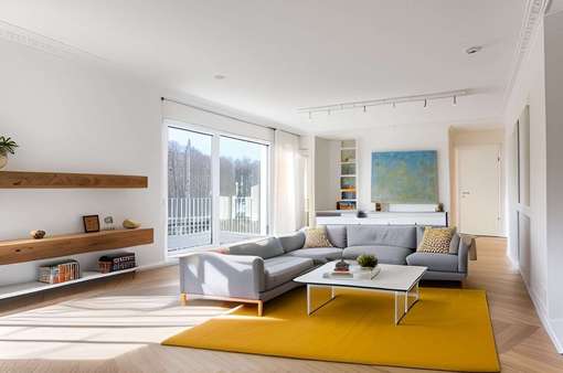 visualisiert Wohn-/Essbereich - Dachgeschosswohnung in 15741 Bestensee mit 88m² kaufen