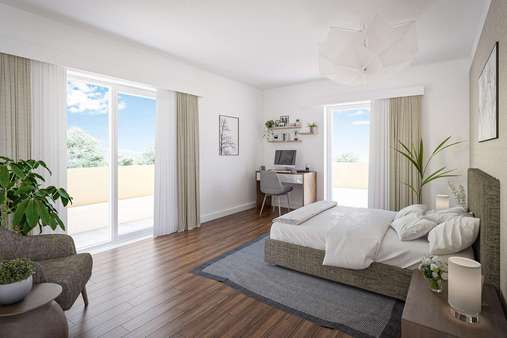Visualisierung Schlafzimmer - Etagenwohnung in 01219 Dresden mit 46m² kaufen