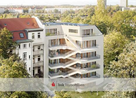 Visualisierung Hofansicht - Mehrfamilienhaus in 04315 Leipzig mit 842m² als Kapitalanlage kaufen