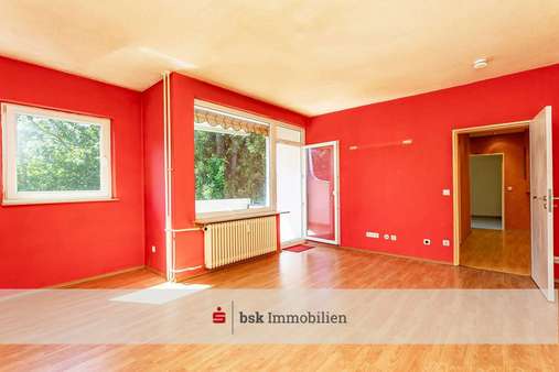 Wohnzimmer mit Balkonzugang Wohnzimmer mit Balkonzugang - Etagenwohnung in 14167 Berlin mit 57m² kaufen