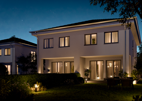 Visualisierung_bei Nacht - Doppelhaushälfte in 14547 Beelitz mit 120m² kaufen