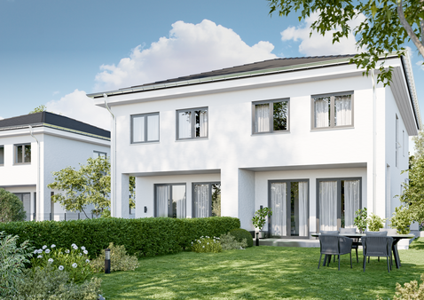 Visualisierung_Rückansicht - Doppelhaushälfte in 14547 Beelitz mit 120m² kaufen