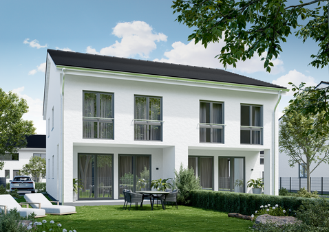 Visualisierung_Rückansicht - Doppelhaushälfte in 14547 Beelitz mit 119m² kaufen