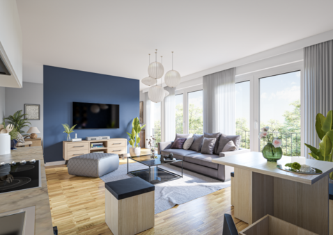 Interieur Wohnbereich - Erdgeschosswohnung in 12557 Berlin mit 39m² kaufen