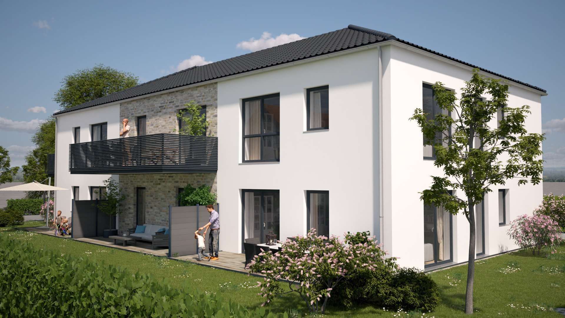 Visualisierung Südansicht - Appartement in 18225 Kühlungsborn mit 72m² kaufen
