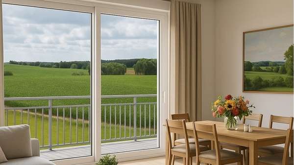 Blick vom Balkon_Visualisierung Blick vom Balkon_Visualisierung - Etagenwohnung in 18236 Kröpelin mit 66m² kaufen