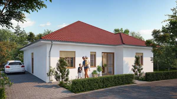 Bsp. Bungalow Eingangsansicht - Bungalow in 23948 Hofzumfelde mit 114m² kaufen