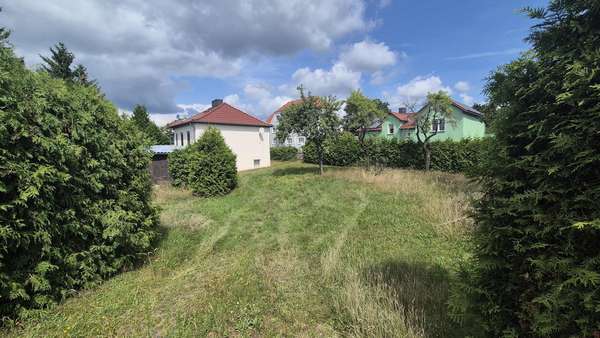 Blick in den Garten Blick in den Garten - Einfamilienhaus in 15537 Grünheide mit 52m² kaufen
