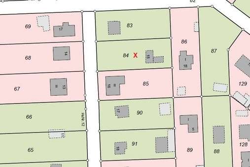 Kartenausschnitt Flurstück - Grundstück in 15537 Grünheide mit 1000m² kaufen