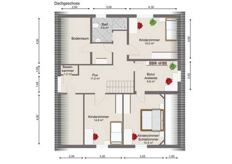 Grundriss Dachgeschoss Grundriss Dachgeschoss - Einfamilienhaus in 15926 Heideblick mit 180m² kaufen