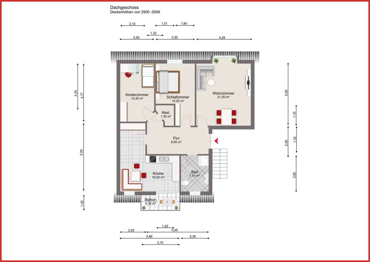 Grundriss_Dachgeschoss-3-Raum - Etagenwohnung in 03238 Finsterwalde mit 85m² mieten