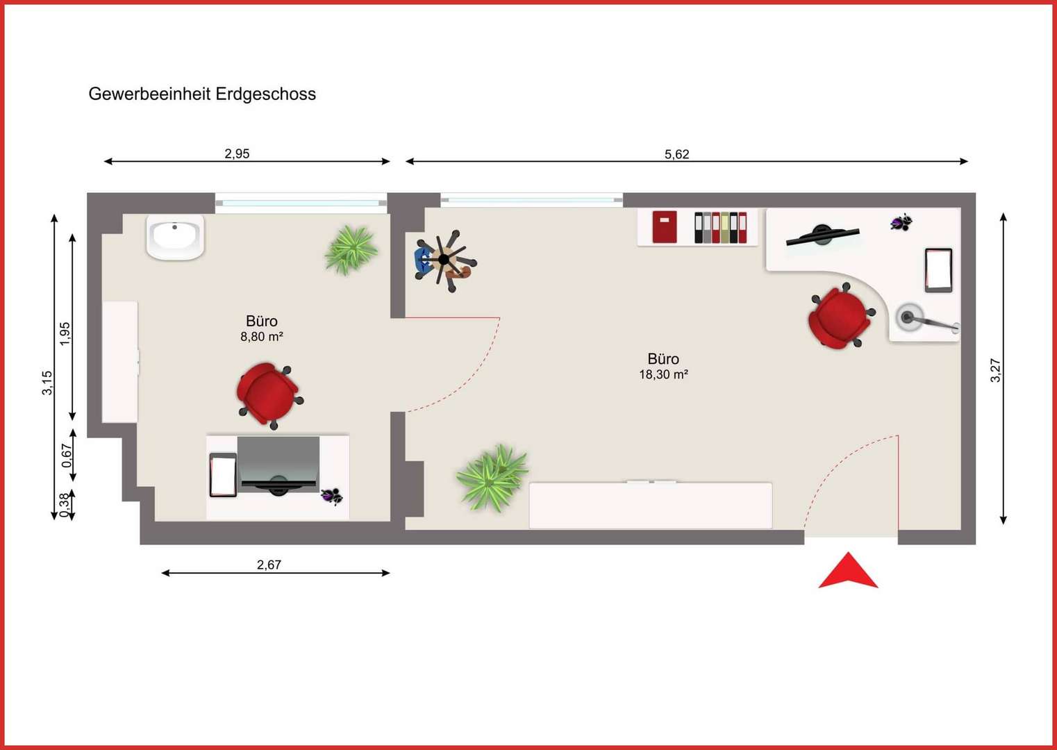 Grundriss_Gewerbeeinheit_Erdgeschoss Grundriss_Gewerbeeinheit_Erdgeschoss - Büro in 01983 Großräschen mit 27m² mieten