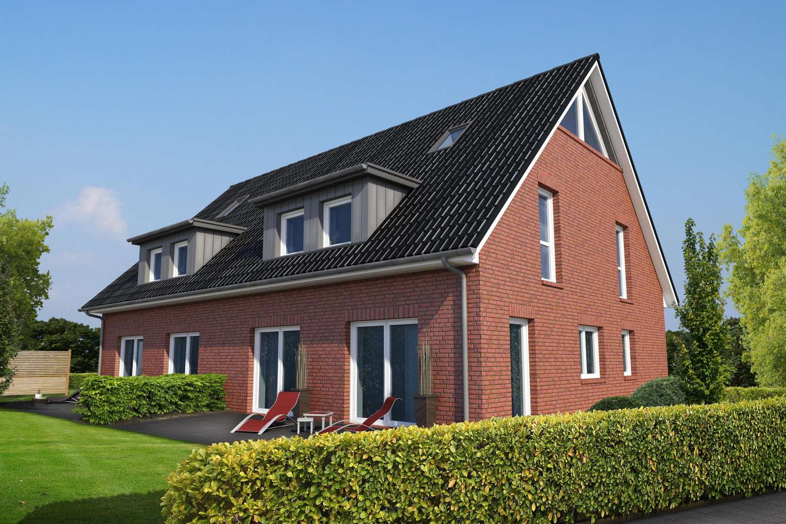 Beispiel Terrassenansicht - Doppelhaushälfte in 21376 Gödenstorf mit 143m² günstig kaufen