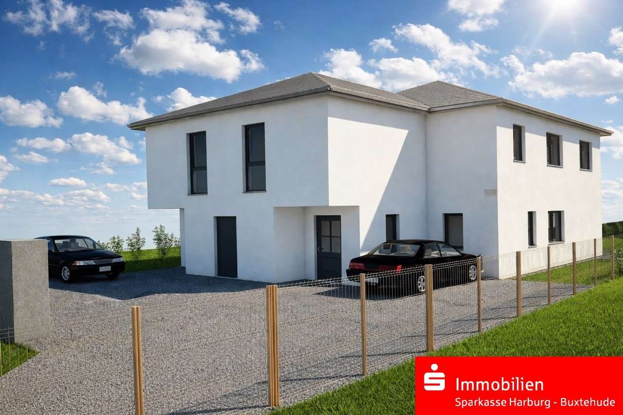 Frontansicht neu - Doppelhaushälfte in 21255 Tostedt mit 124m² kaufen
