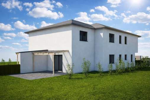 Seitenansicht neu - Doppelhaushälfte in 21255 Tostedt mit 124m² kaufen