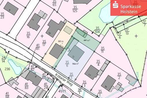 Flurkarte mit Haus - Grundstück in 23701 Süsel mit 661m² kaufen
