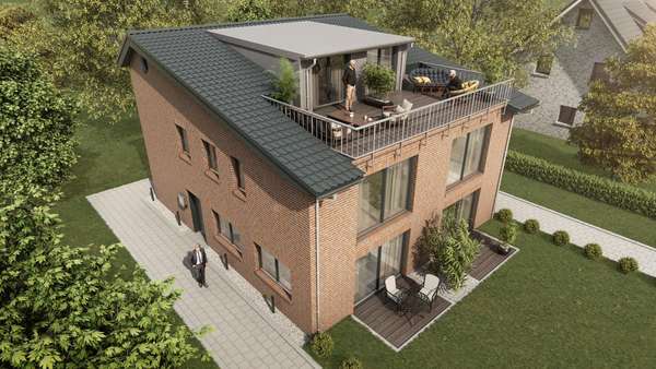 Animation mit rotem Klinker - Doppelhaushälfte in 24376 Kappeln mit 110m² günstig kaufen