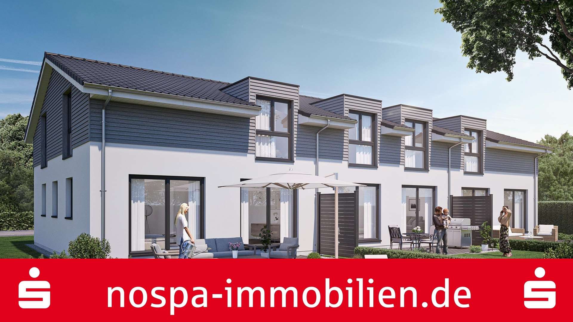Terrassenansicht - Reihenmittelhaus in 24960 Munkbrarup mit 136m² günstig kaufen