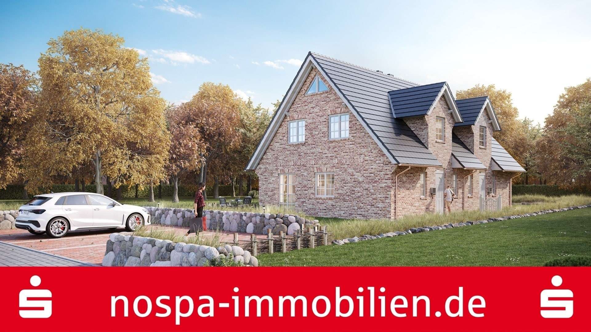 Visualisierung mit NOSPA Banner - Doppelhaushälfte in 25826 Sankt Peter-Ording mit 101m² kaufen