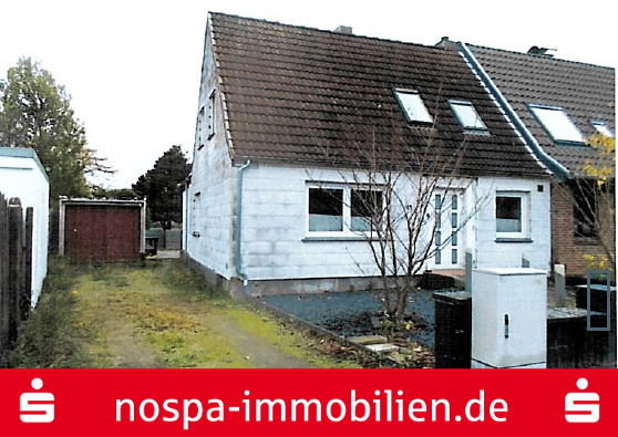 Frontansicht - Zwangsversteigerung Doppelhaushälfte in 24943 Flensburg mit 93m² günstig kaufen