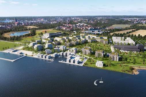 Vogelperspektive_Schleswig_reduzierte_Nachbarbebauung - Penthouse-Wohnung in 24837 Schleswig mit 164m² kaufen