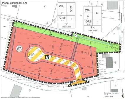 Planzeichnung Teil A - Grundstück in 24969 Lindewitt mit 851m² kaufen