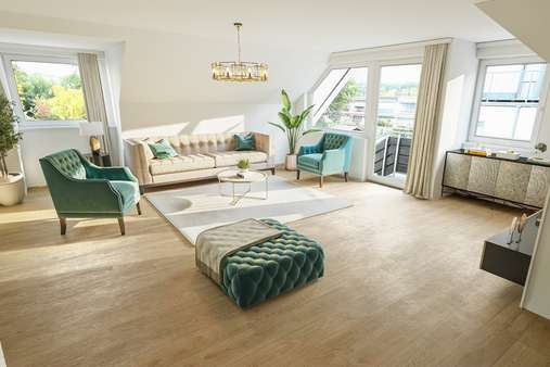Einrichtungsbeispiel Wohnbereich - Dachgeschosswohnung in 23566 Lübeck mit 110m² günstig kaufen