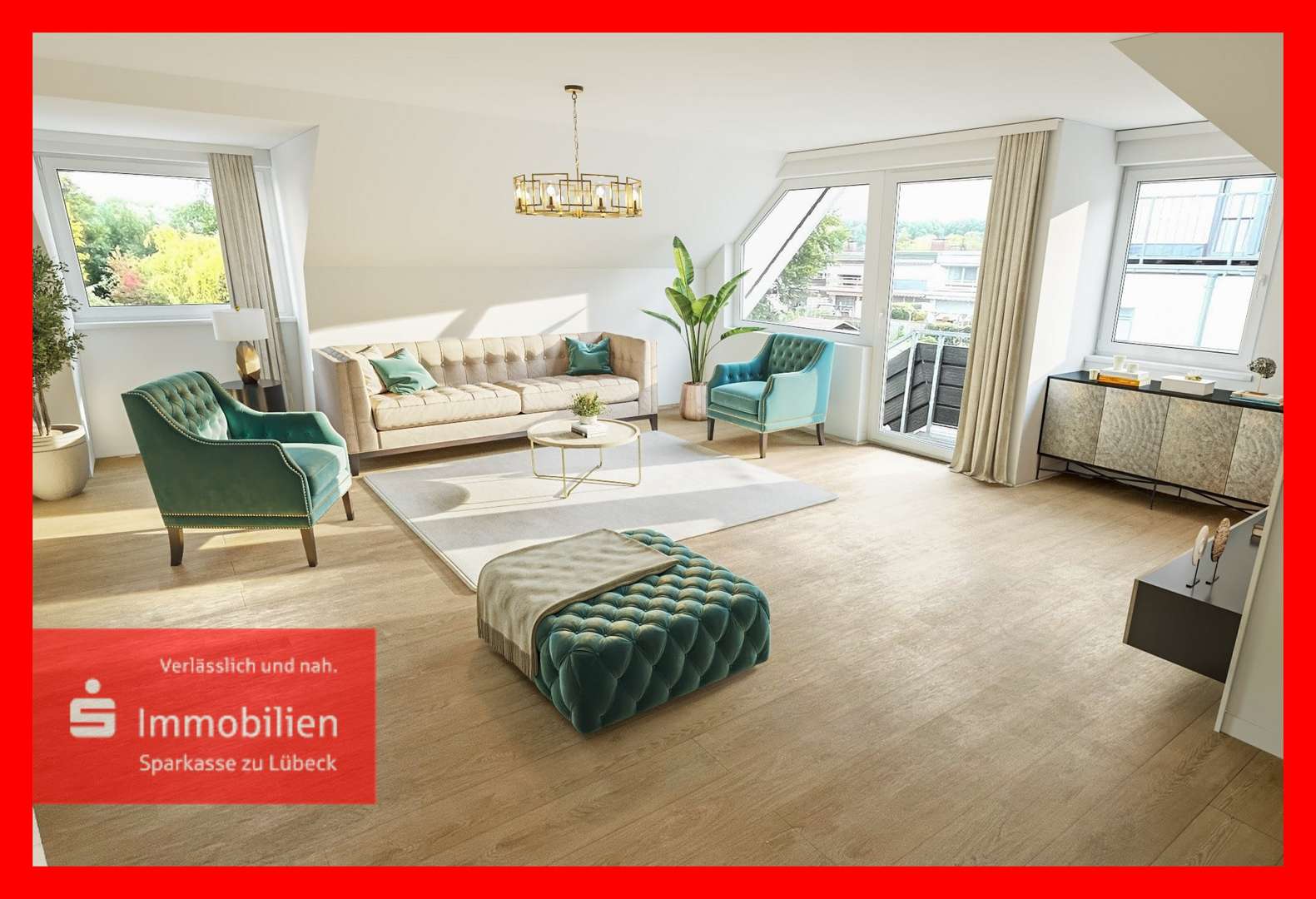 Einrichtungsbeispiel Wohnbereich - Dachgeschosswohnung in 23566 Lübeck mit 110m² günstig kaufen