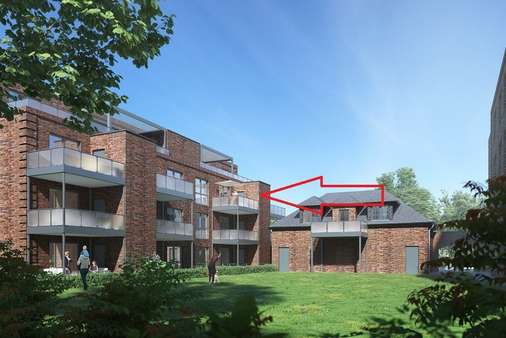 Gartenansicht Lage Wohnung 10 Gartenansicht Lage Wohnung 10 - Etagenwohnung in 21337 Lüneburg mit 68m² kaufen