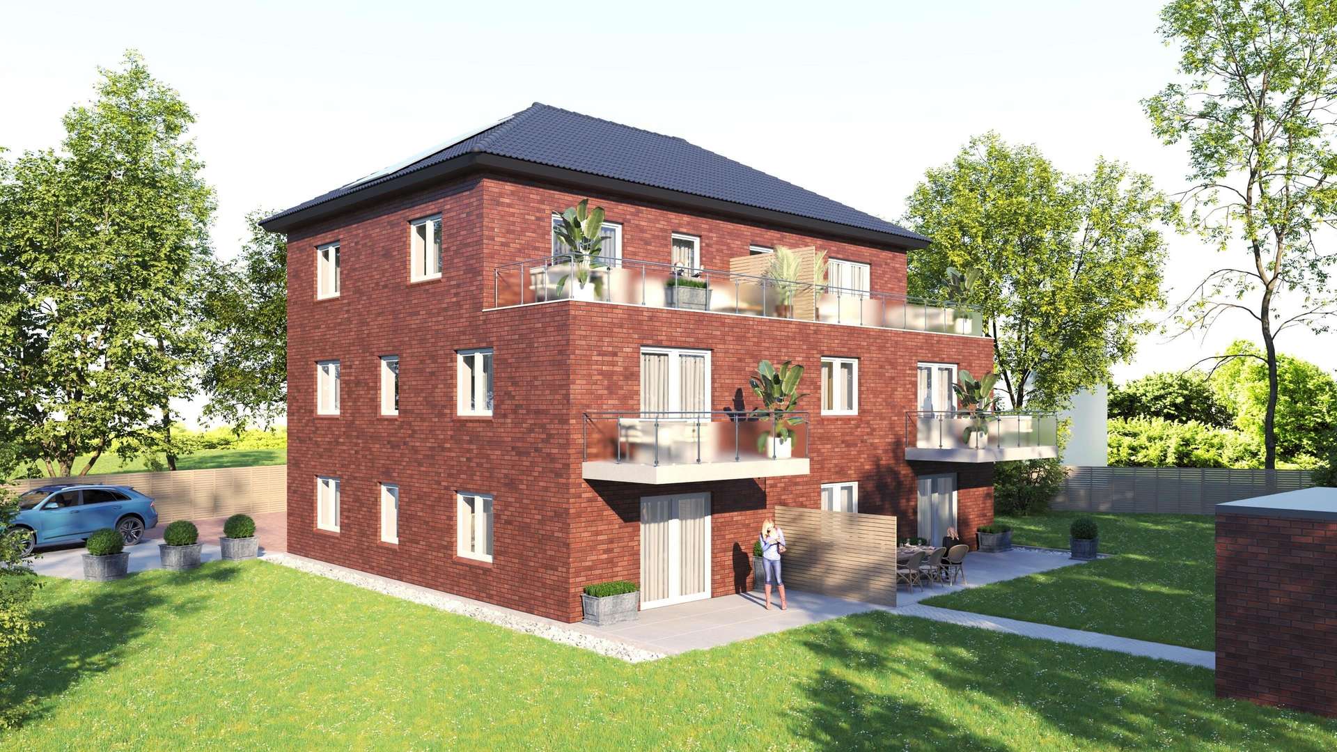 Hintere Hausansicht Hintere Hausansicht - Erdgeschosswohnung in 27639 Wurster Nordseeküste mit 81m² kaufen