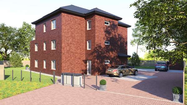 Vordere Hausansicht Vordere Hausansicht - Erdgeschosswohnung in 27639 Wurster Nordseeküste mit 81m² kaufen