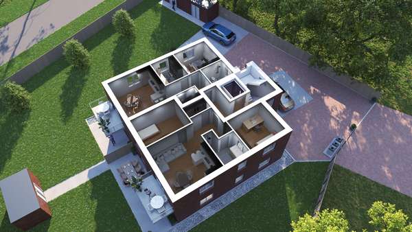Geschossgrundriss 3D -ohne Gewähr- Geschossgrundriss 3D -ohne Gewähr- - Etagenwohnung in 27639 Wurster Nordseeküste mit 66m² kaufen