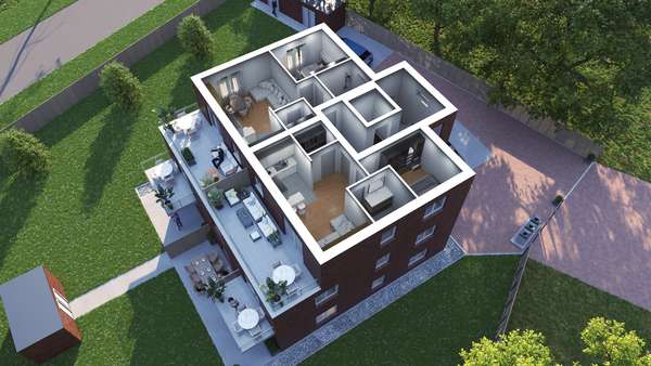 Geschossgrundriss 3D -ohne Gewähr- - Penthouse-Wohnung in 27639 Wurster Nordseeküste mit 59m² kaufen