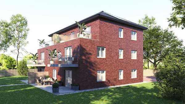 Hintere Hausansicht - Penthouse-Wohnung in 27639 Wurster Nordseeküste mit 59m² kaufen