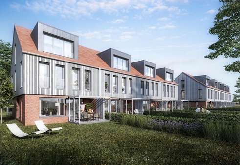 Visualisierung Gartenansicht - Reihenmittelhaus in 30974 Wennigsen mit 152m² kaufen