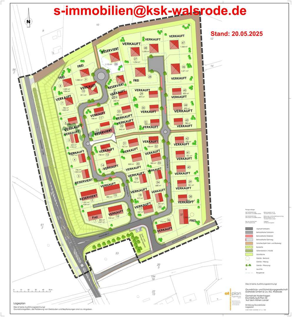 Größenplan Reserviert Hodenhagen - Grundstück in 29693 Hodenhagen mit 1313m² kaufen