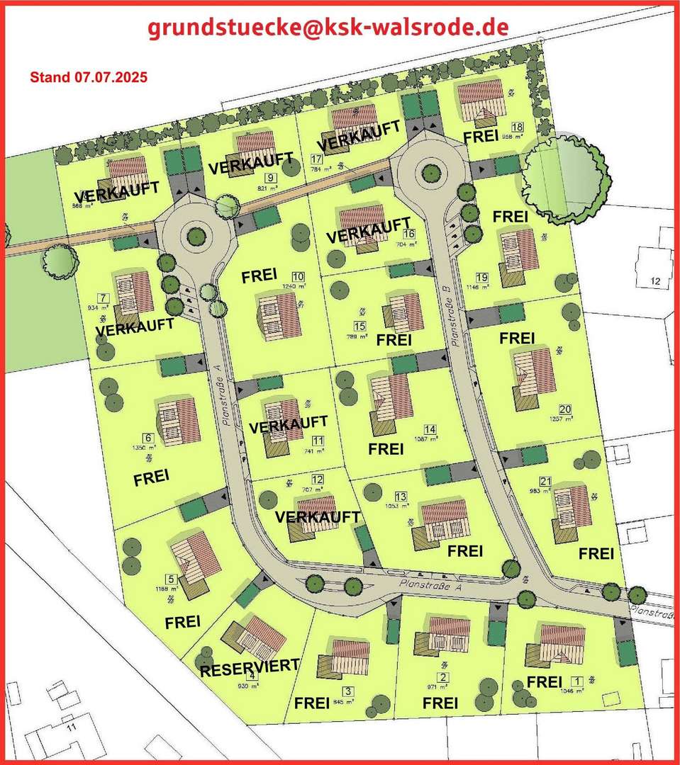 Größenplan Reserviert Groß Häuslingen  - Grundstück in 27336 Häuslingen mit 599m² kaufen