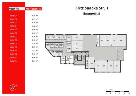 Grundriss Kellergeschoss Grundriss Kellergeschoss - Erdgeschosswohnung in 31860 Emmerthal mit 92m² mieten