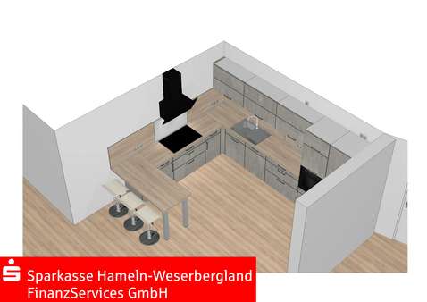 ...für Sie geplante Küche - Dachgeschosswohnung in 31848 Bad Münder mit 92m² mieten