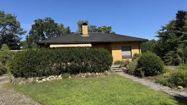 Ansicht vorn mit Terrasse - Einfamilienhaus in 29476 Gusborn mit 100m² kaufen