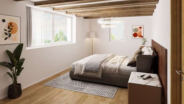 Visualisierung Schlafzimmer - Doppelhaushälfte in 38678 Clausthal-Zellerfeld mit 145m² kaufen
