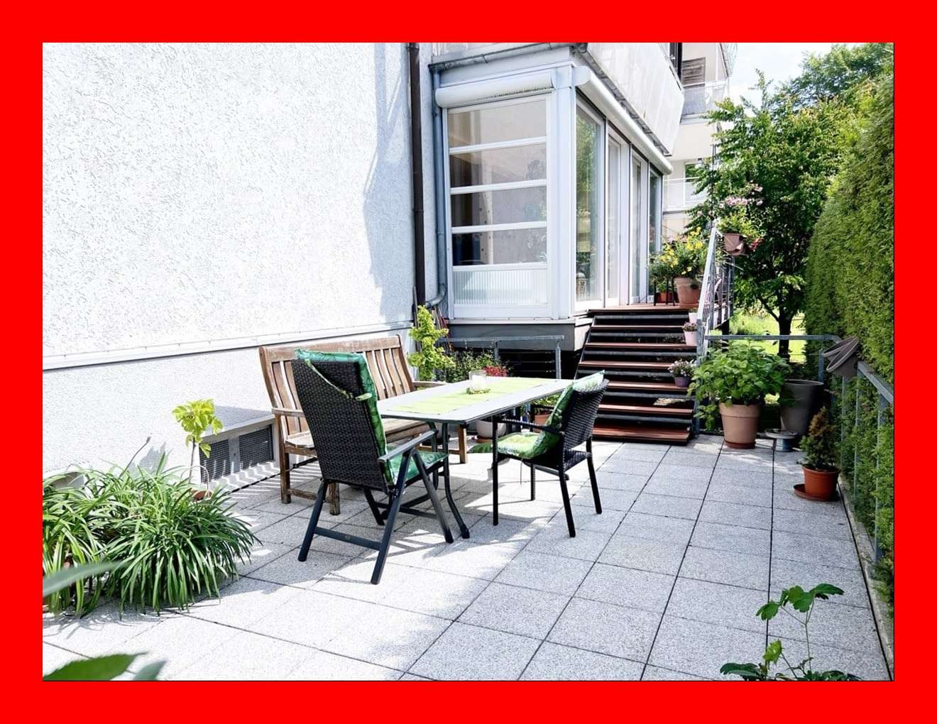 Blick auf die Terrasse - Erdgeschosswohnung in 31134 Hildesheim mit 103m² kaufen