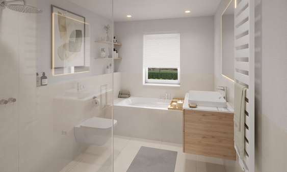Visualisierung Badezimmer - Erdgeschosswohnung in 31199 Diekholzen mit 69m² kaufen