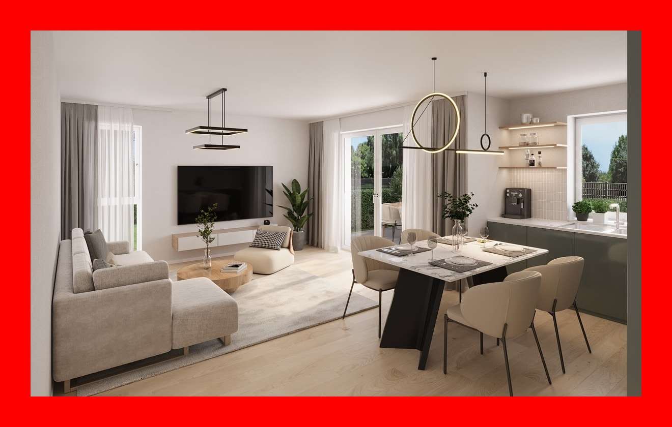 Visualisierung Wohn- & Esszimmer - Erdgeschosswohnung in 31199 Diekholzen mit 69m² kaufen