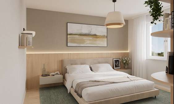 Visualisierung Schlafzimmer - Etagenwohnung in 31199 Diekholzen mit 82m² kaufen